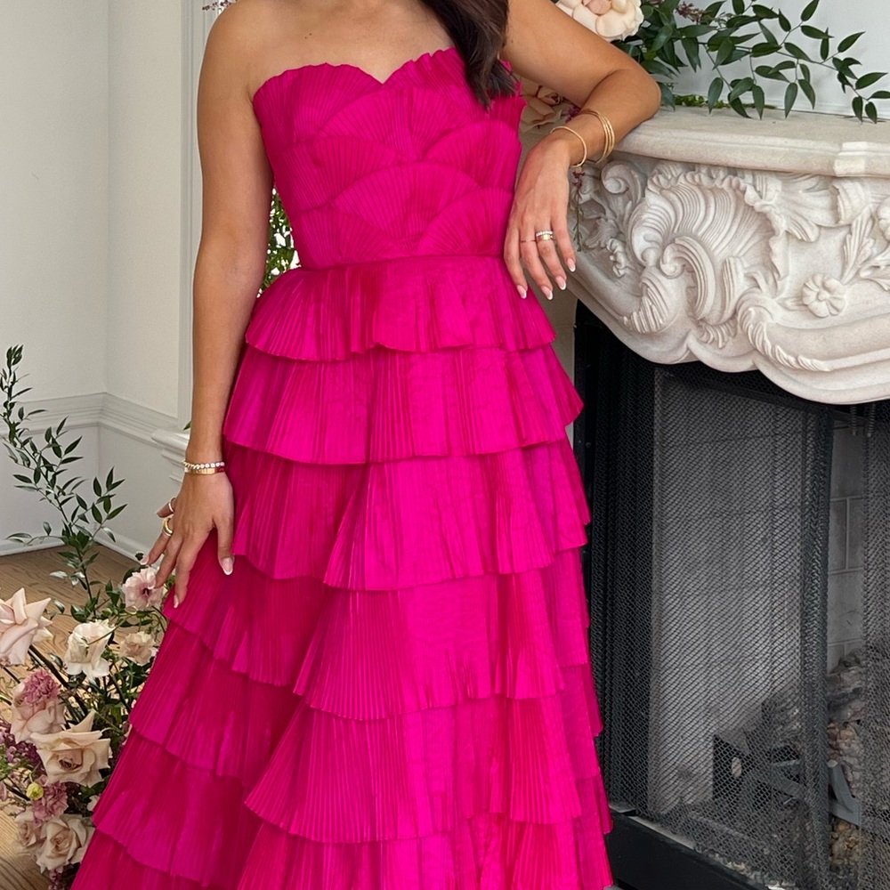 Vintage Saks Fifth Avenue Hot Pink Fuchsia Gown